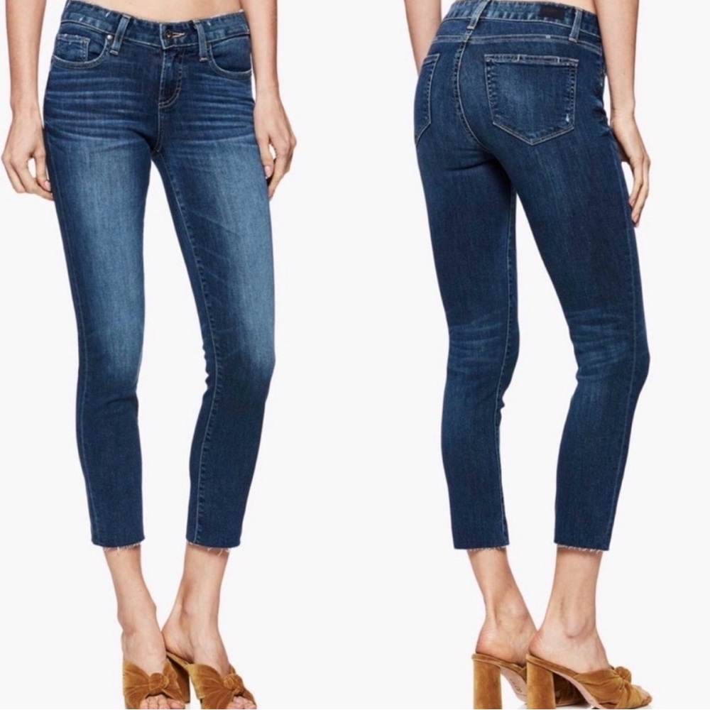 PAIGE Skyline Skinny Dark Wash Straight Leg Jeans